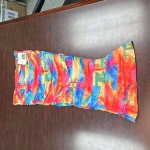 NWT SER.O.YA Rouched Multicolored Mesh Dress XS